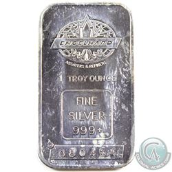 Vintage Engelhard 'Maple Leaf' 1oz Silver Bar with centered Weight Stamp (TAX Exempt). This bar has 