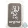 Image 2 : SCARCE! Johnson Matthey 1oz Fine Silver Bar with 'King Koil' Reverse (TAX Exempt). Serial #000846. 1