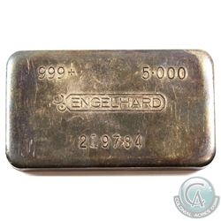 Extremely Rare! Engelhard 5oz 8th Series Machined Fine Silver bar! (TAX Exempt). Serial # 219784. 8t