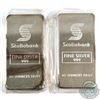 Image 1 : Scarce Consecutive Scotiabank 10oz Fine Silver Bars (TAX Exempt). Serial # 001968, #001969. 10oz exa