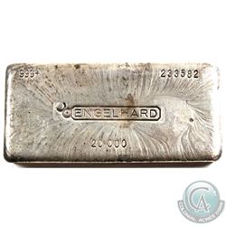 Engelhard 20oz Canadian Variation '7th Series' Fine Silver Bar (TAX Exempt). Serial # 233582. Bar co