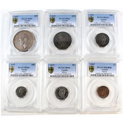 1937 Canada Mirror Specimen Set PCGS Certified. You will receive the 1-cent SP-64 RB, 5-cent SP-64, 