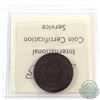 Image 2 : Nova Scotia 1-cent 1861 Small Bud ICCS Certified MS-60 Brown. An attractive coin with even deep choc