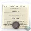 Image 1 : New Brunswick 5-cent 1864 Small 6 ICCS Certified VF-20.