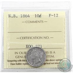 New Brunswick 10-cent 1864 ICCS Certified F-12