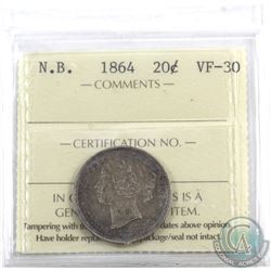 New Brunswick 20-cent 1864 ICCS Certified VF-30