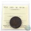 Image 1 : Newfoundland 1-cent 1885 ICCS Certified VF-30. Key date!
