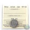 Image 1 : Newfoundland 10-cent 1876H ICCS Certified VF-30.
