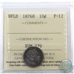 Newfoundland 10-cent 1876H ICCS Certified F-12.