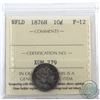 Image 1 : Newfoundland 10-cent 1876H ICCS Certified F-12.