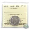 Image 1 : Newfoundland 20-cent 1876H ICCS Certified VF-30.