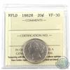 Image 1 : Newfoundland 20-cent 1882H ICCS Certified VF-30