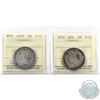Image 1 : Newfoundland 50-cent 1874 & 1882-H ICCS Certified F-12 . 2pcs