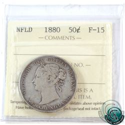 Newfoundland 50-cent 1880 ICCS Certified F-15.