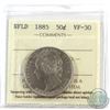 Image 1 : Newfoundland 50-cent 1885 ICCS Certified VF-30.