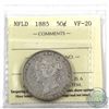 Image 1 : Newfoundland 50-cent 1885 ICCS Certified VF-20.
