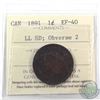 Image 1 : 1-cent 1891 LL SD ICCS Certified EF-40 Obverse 2