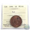 Image 1 : 1-cent 1896 ICCS Certified MS-64 Red