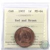 Image 1 : 1-cent 1902 ICCS Certified MS-64 Red & Brown