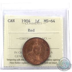 1-cent 1904 ICCS Certified MS-64 Red