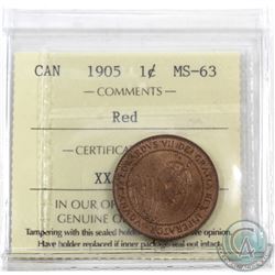 1-cent 1905 ICCS Certified MS-63 Red