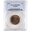 Image 1 : 1-cent 1913 Canada 1-cent PCGS Certified MS-65 RB. An attractive evenly toned coin.