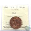 Image 1 : 1-cent 1913 ICCS Certified MS-64 Red.