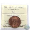 Image 1 : 1-cent 1917 ICCS Certified MS-65 Red