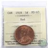 Image 1 : 1-cent 1918 ICCS Certified MS-65 Red. A lustrous coin with deep tones throughout.
