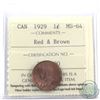 Image 1 : 1-cent 1929 ICCS Certified MS-64 Red & Brown