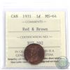 Image 1 : 1-cent 1931 ICCS Certified MS-64 Red & Brown