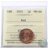 Image 1 : 1-cent 1933 ICCS Certified MS-64 Red.