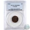Image 1 : 1-cent 1943 Canada 1-cent PCGS Certified MS-65 RB. Coin contains attractive olive green, and violet 
