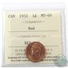 Image 1 : 1-cent 1952 ICCS Certified MS-66 Red.