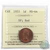 Image 1 : 1-cent 1953 SF ICCS Certified MS-64 Red