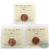 Image 1 : 1-cent 1970, 1971 & 1972 ICCS Certified MS-66 Red. 3pcs