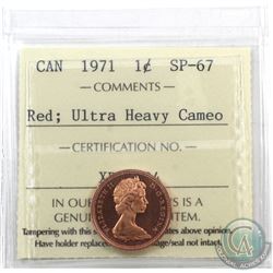 1-cent 1971 ICCS Certified SP-67 Ultra Heavy Cameo; Red