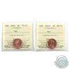 Image 1 : 1-cent 2005 & 2005P ICCS Certified MS-67 Red. 2pcs