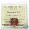 Image 1 : 1-cent 2006P Magnetic ICCS Certified MS-67 Red.
