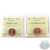 Image 1 : 1-cent 2007 Magnetic & 2009 Non Magnetic ICCS Certified MS-67 Red. 2pcs
