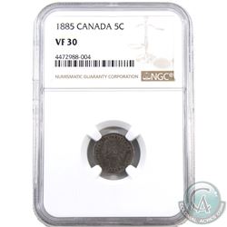 5-cent 1885 Small 5/5 NGC Certified VF-30