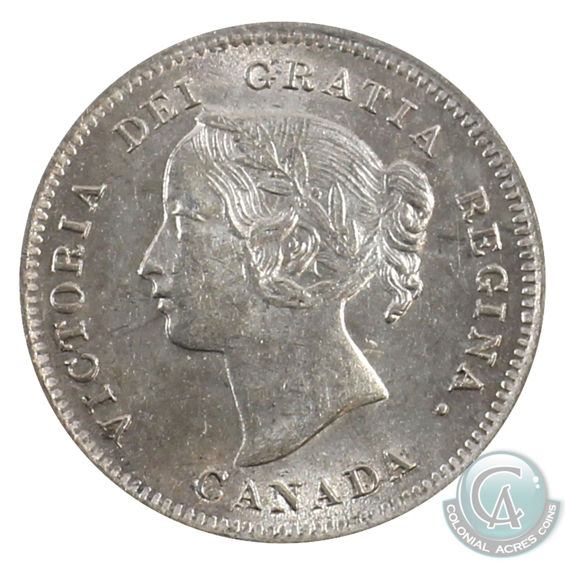 5-cent 1899 ICCS Certified MS-63. Coin has light rose toning.