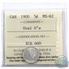 Image 1 : 5-cent 1900 Oval 0's ICCS Certified MS-62