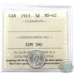 5-cent 1915 ICCS Certified MS-62. *Key Date*