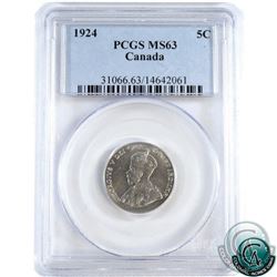 5-cent 1924 PCGS Certified MS-63.