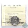 Image 1 : 5-cent 1937 ICCS Certified MS-65. Pristine coin with near flawless fields.