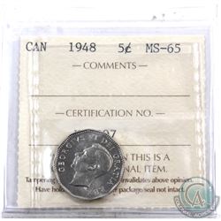 5-cent 1948 ICCS Certified MS-65