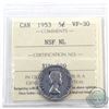 Image 1 : 5-cent 1953 NSF NL, MULE ICCS Certified VF-30.