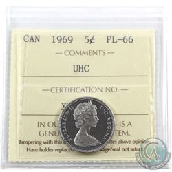 5-cent 1969 ICCS Certified PL-66 Ultra Heavy Cameo