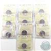 Image 1 : 5-cent 2000P, 2001P, 2002P, 2003P, 2005P, 2005P VE Day, 2006P, 2007, 2009 & 2011 ICCS Certified MS-6